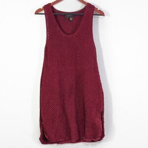 Donna Karan Dress Textured Knit Red Size L Classic Boho Chic